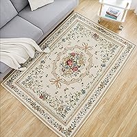 Vista 18 de Ukeler - Alfombra rústica con diseño floral para sala, dormitorio, comedor, Rústico, Rosa (Country Rose)