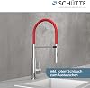 SCHÜTTE STILO 79180 Kitchen Tap with Pull-Out Shower 360 Degree Swivel Tap for Kitchen Sink Mixer Tap Chrome/Black