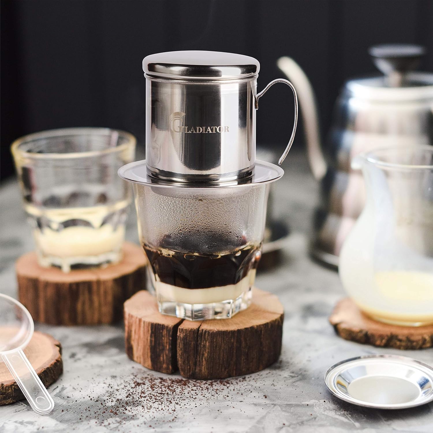 Vietnamese Coffee Maker Filter Phin, Small French Press Portable Cup, Single Serve Coffee Makers, Gift for coffee lovers