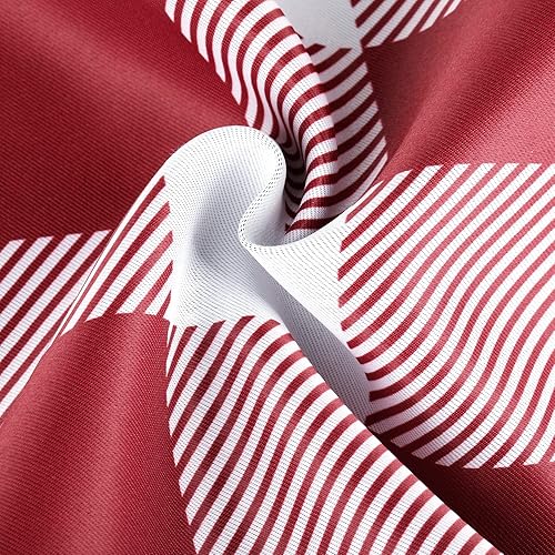 Miniatura 7 de Simple Deluxe Buffalo Check - Cortinas de cocina a cuadros, cortina pequeña a cuadros para ventanas de media cafetería, 26 pulgadas de ancho x 45