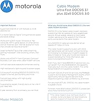 Vista 3 de Motorola MB8600 DOCSIS 3.1 Gig-Speed Cable Modem Plus 32x8 DOCSIS 3.0. Aprobado por Comcast Xfinity, Cox y más, gris (renovado)