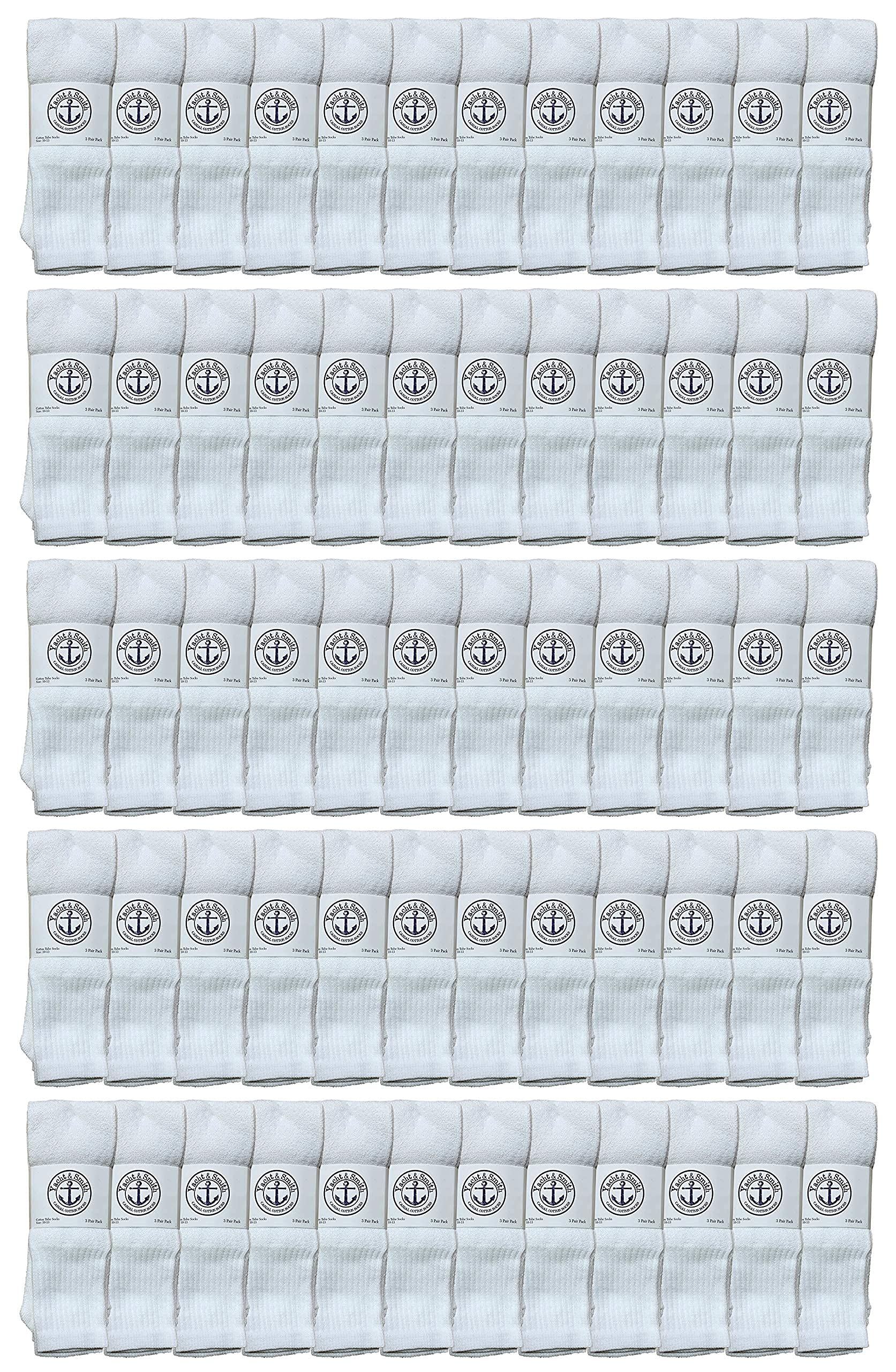 Calcetines 'NBULK 60 pares al por mayor al por mayor de algodón deportivo unisex Crew, tobillo, calcetines de tubo, hombres mujeres niños - Blanco -