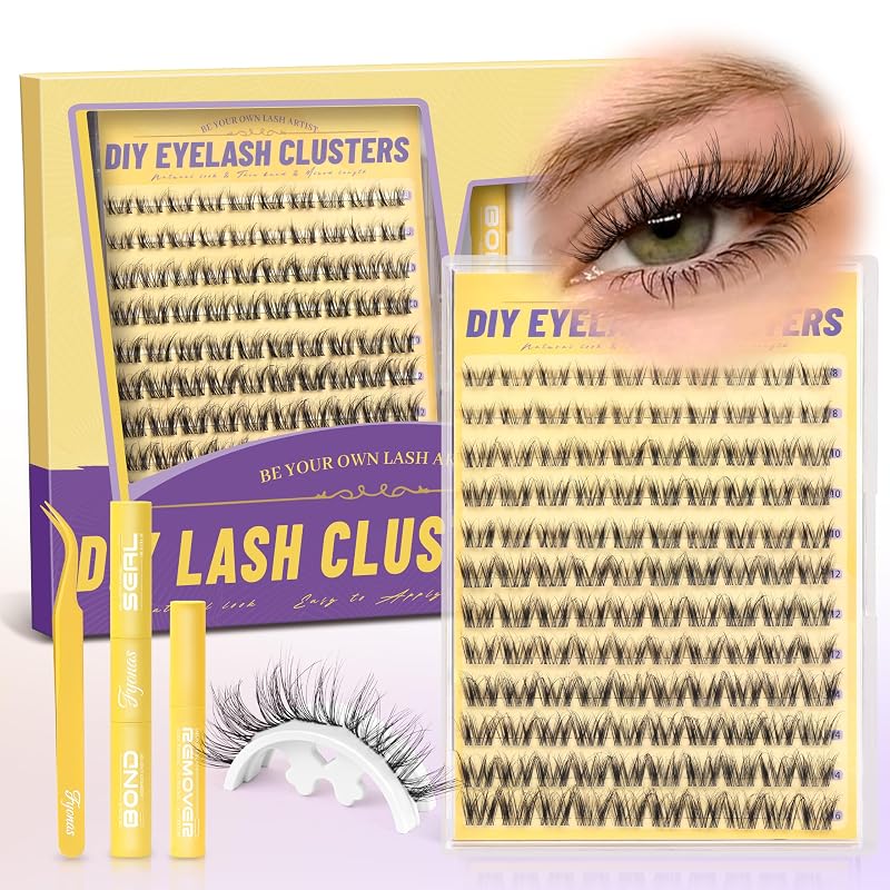 Kit de Cílios Postiços em Tufo Fyonas Estilo Wispy Spider, 120 Unidades