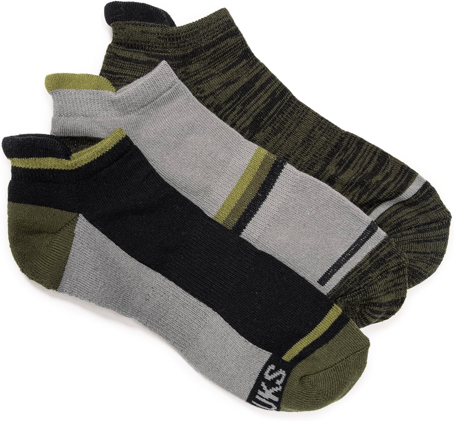 MUK LUKS Men's 3 Pair Pack Cotton Low Cut Ankle Compression Socks