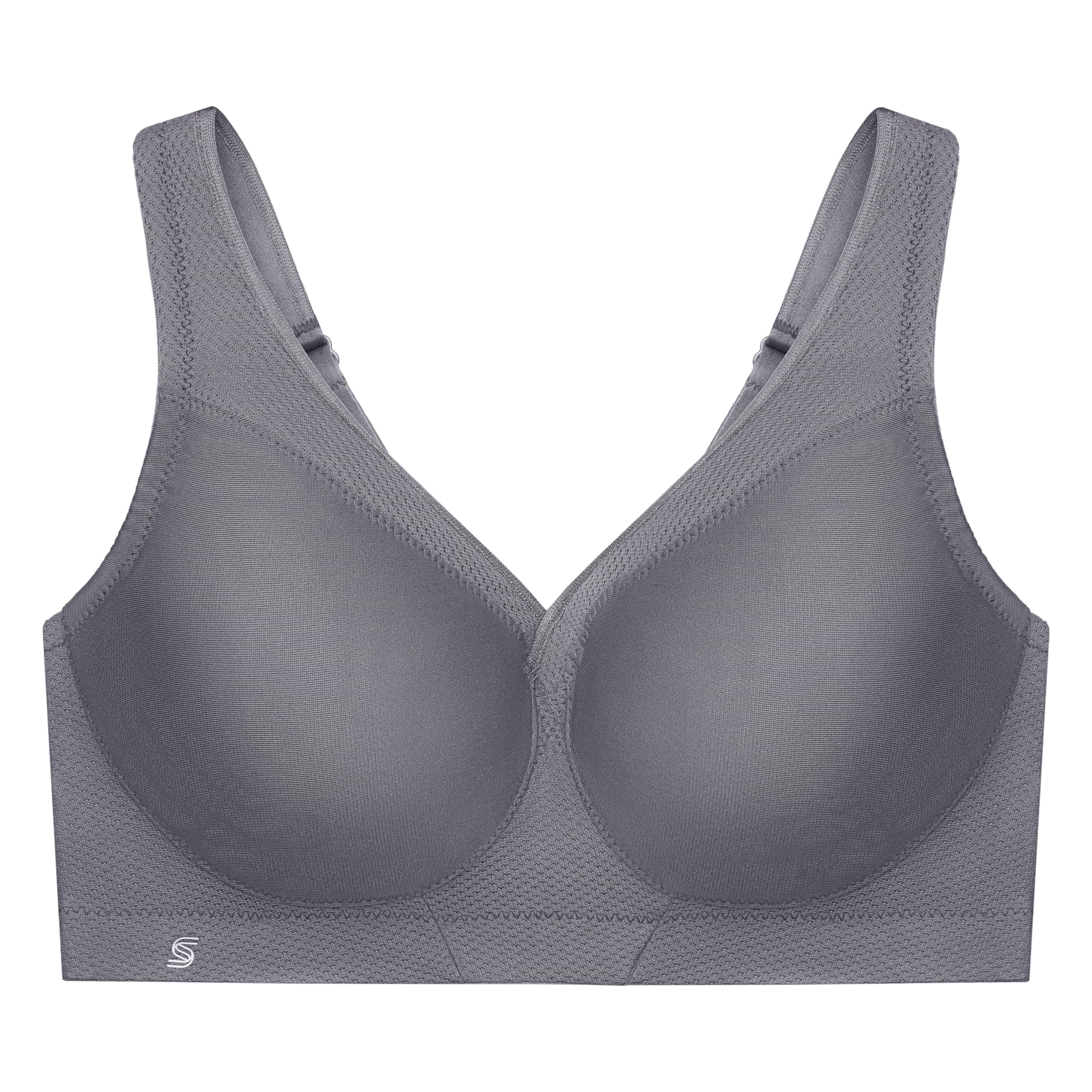 Glamorise Damski biustonosz sportowy Plus Size MagicLift bez fiszbin 1006, Grafitowy szary, 95B