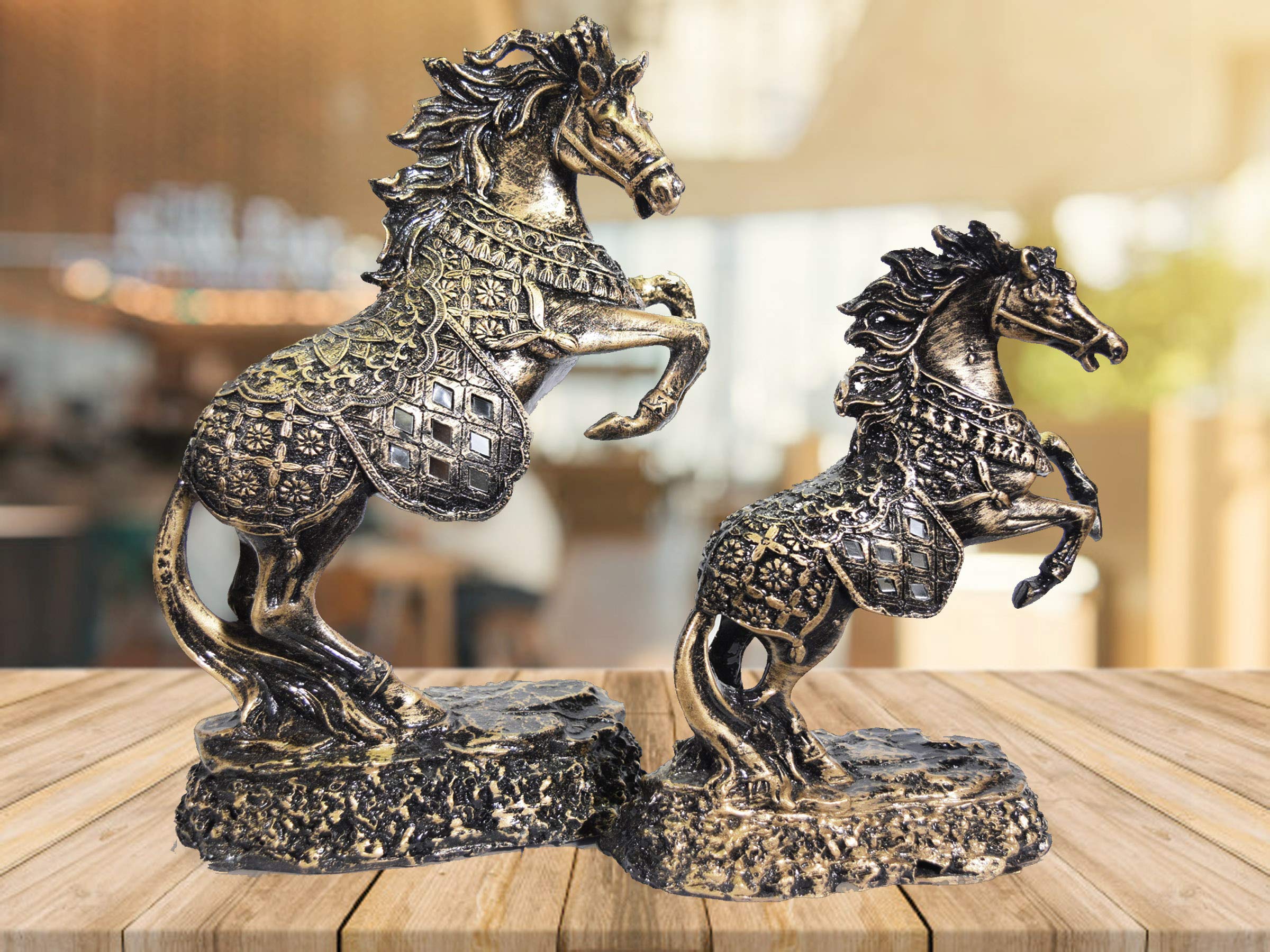 Golden Horse Statue - Wealth & Success Decor -11