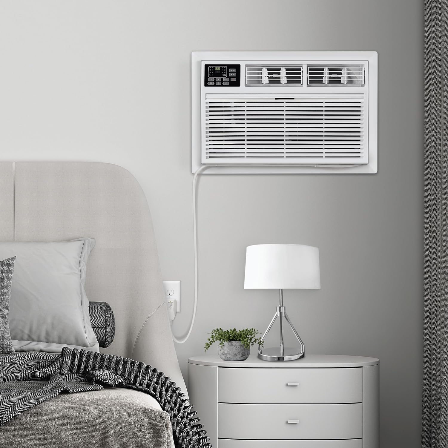 Whirlpool AC installed in a bedroom wall
