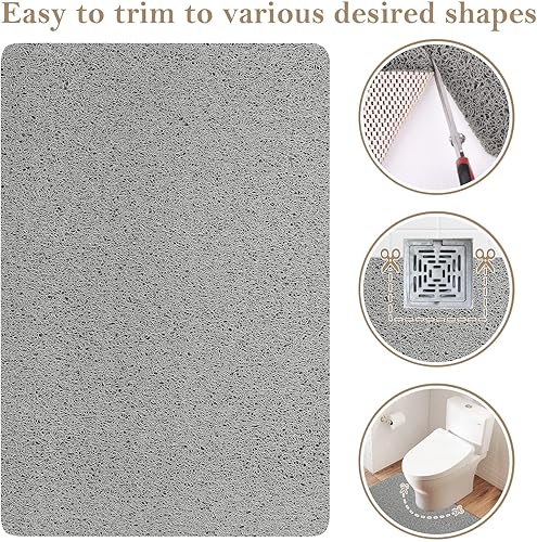 Miniatura 9 de Tapete de ducha antideslizante, 36 x 16 pulgadas, tapete de bañera suave con drenaje, tapete de baño de lufa de PVC (sin ftalatos) para bañera y