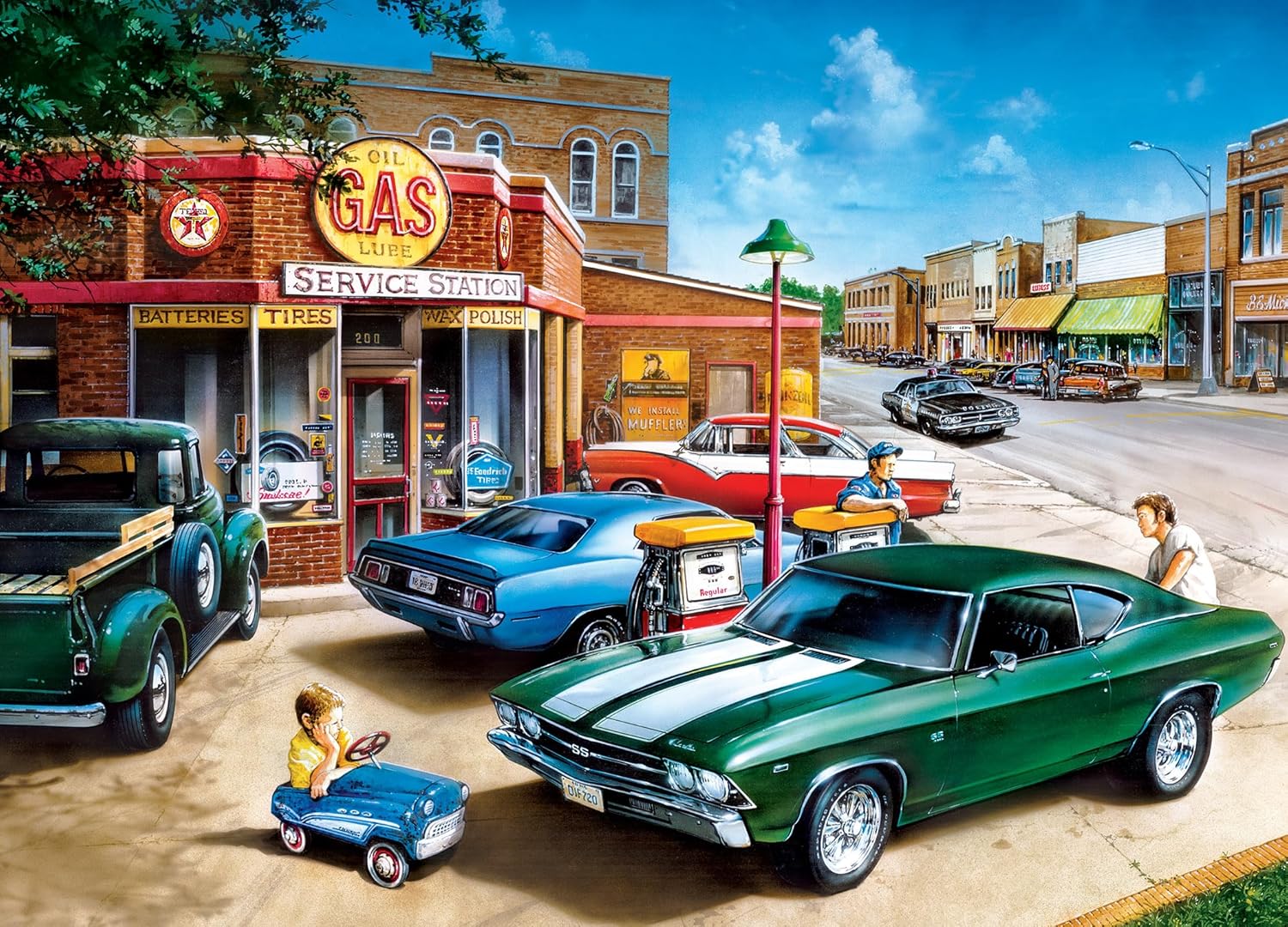 Masterpieces 300 Piece Jigsaw Puzzle for Adults and Families - Muscle Car Dreams - 19.25"x26.63"
