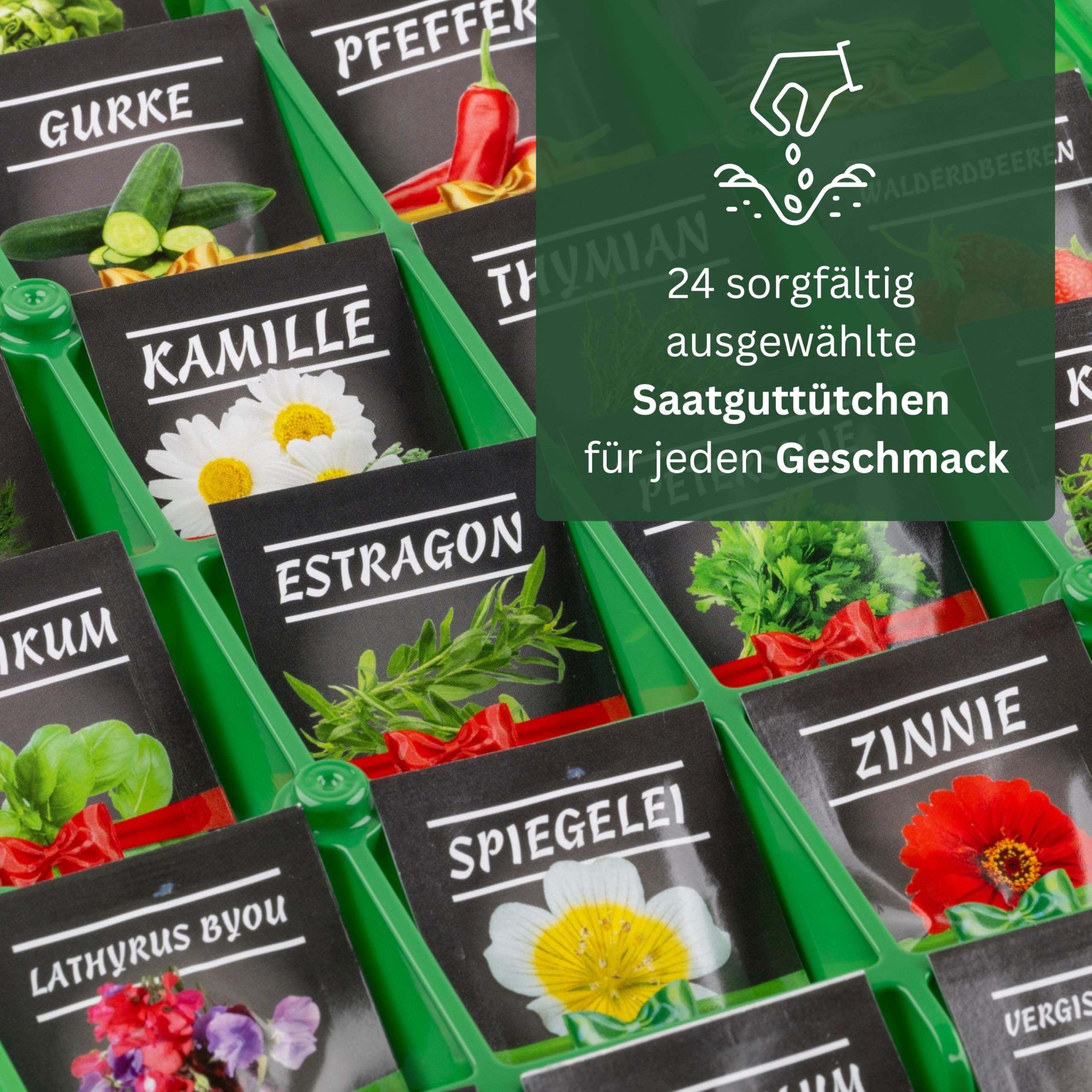 Calendrier De L'Avent 2025 Meine Orangerie - 24 Graines Légumes Fleurs Herbes + Mini Serre