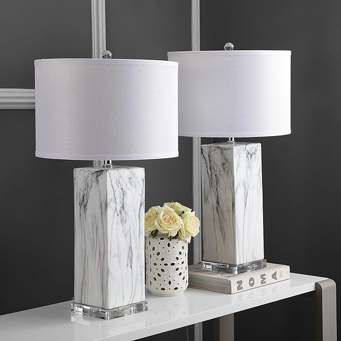 Set de 2 Lámparas de Mesa SAFAVIEH 29" Negro/Blanco con USB miniatura 8