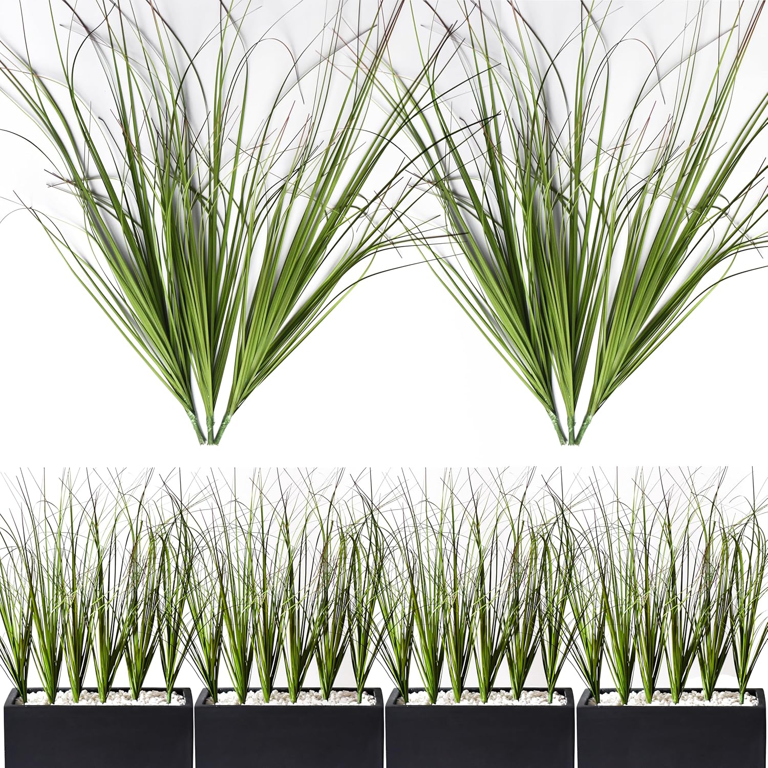MISSWARM 6PCS Artificial Grass Plant, Artificial Shrubs