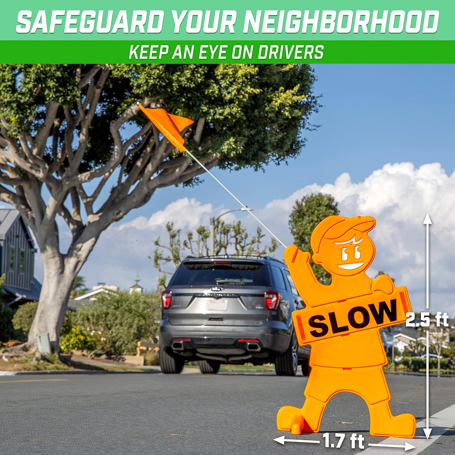 GoSports Kids at Play Sign for Street Safety – High Visibility with All Weather Durability