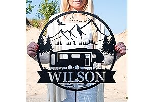 Personalized Fifth Wheel Camper Sign: Your Happy Camp Spot!