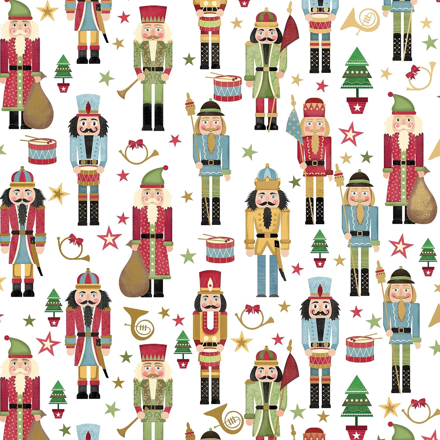 Jillson Roberts Bulk Wrapping Paper, Traditional Nutcracker, 1/4 Ream 208' x 30"
