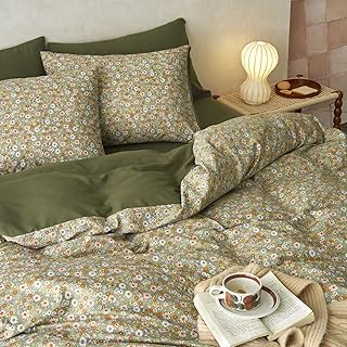 Wake In Cloud - Floral Comforter Set, Cute Vintage Flower Cottagecore Ae...