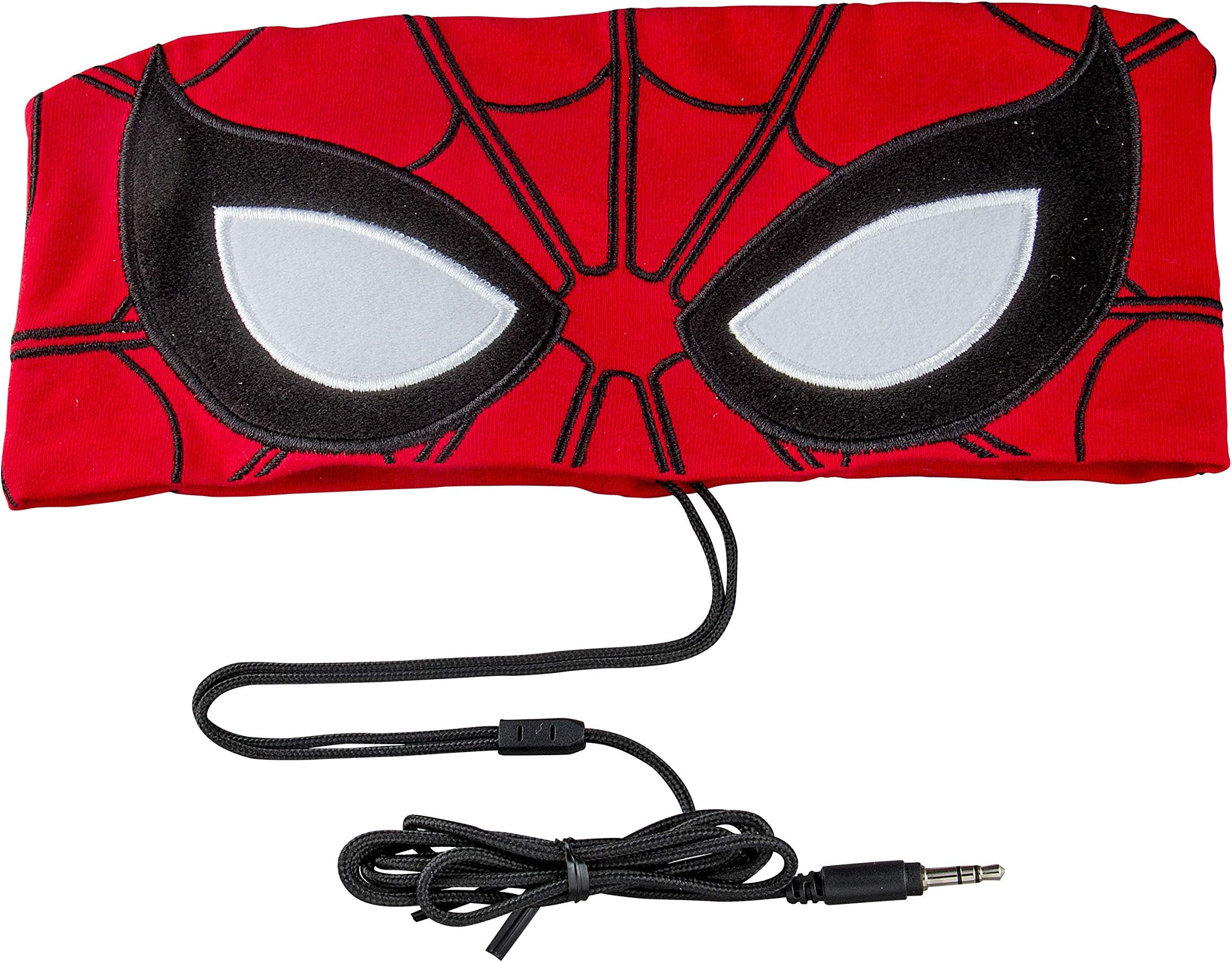 Spiderman Kids Headband Headphones Volume Limiting Switch Thin Speakers & Comfortable Soft Cotton Headband Perfect for Children's Earphones for School Home and Travel (Standard Packaging)