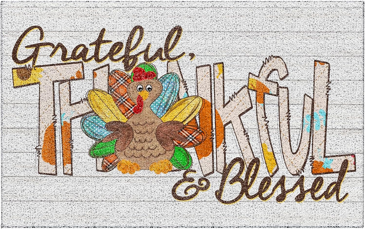 LUVADIAN Fall Door Mat Grateful Thankful Blessed