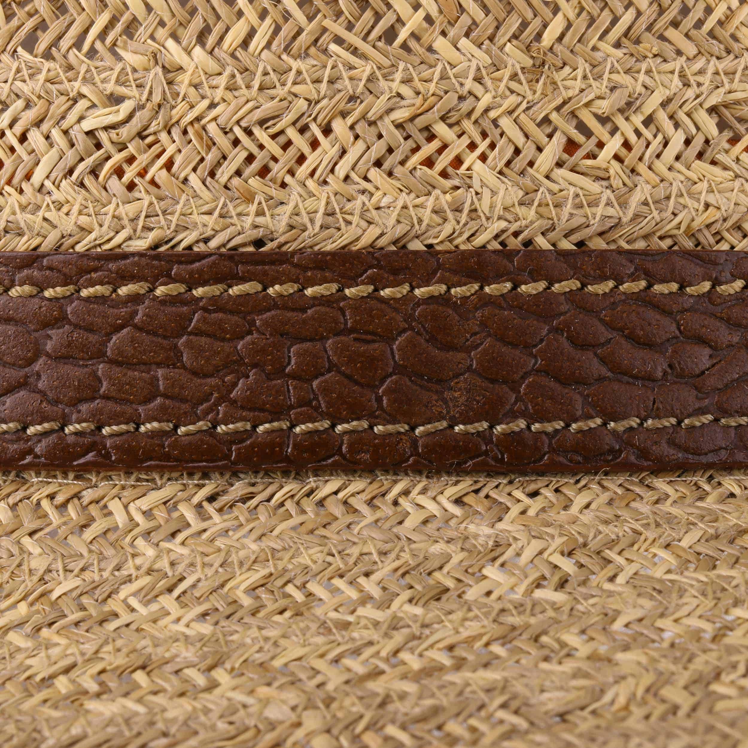 Stetson Barnell Traveller Sombrero Rafia Banda de Piel Hombre Primavera Verano