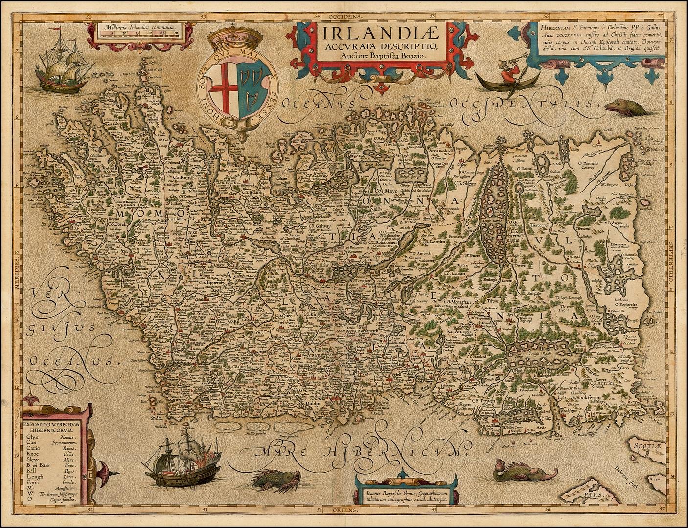 Ofa Large A1 Size (30 X 23 Inches) Reproduction Antique 16Th Century Map Of Northern And Southern Ireland By Abraham Ortelius
