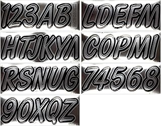 Hardline Products USA Series 400 Boat Registration Kit – 3 Inch Chrome & Black Decals – USCG Compliant Marine Vinyl Lettering for Hull, PWC, Jet Ski & Pontoon – Fuel & Fade Resistant