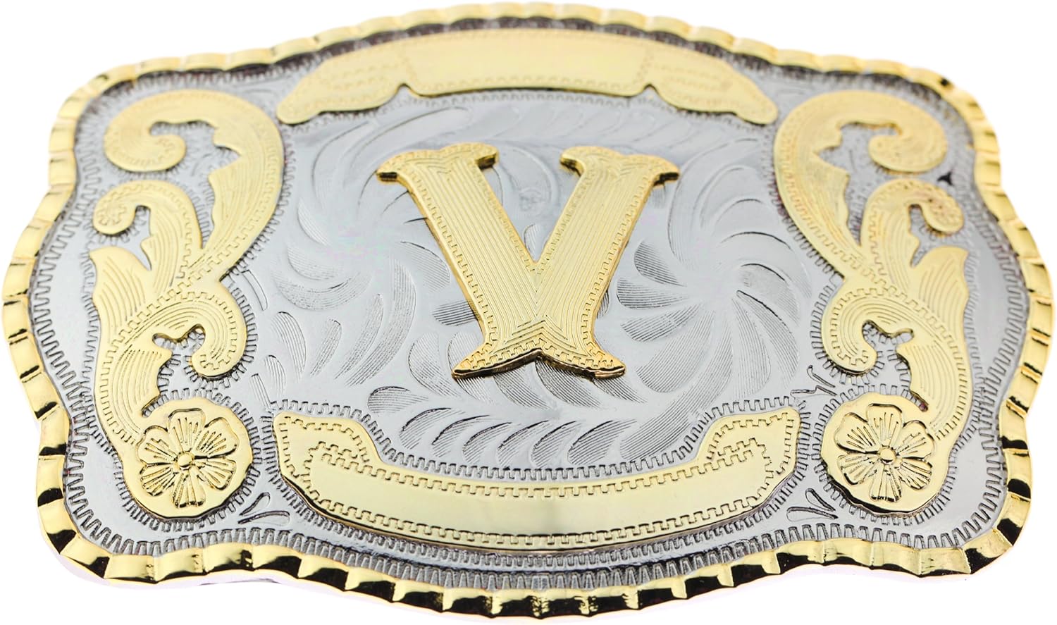 Amazon.co.jp Initial LettersウエスタンスタイルカウボーイロデオゴールドLargeベルトバックル(Large