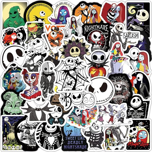 The Nightmare Before Christmas Pegatinas de vinilo de película de terror para ordenador portátil, coche