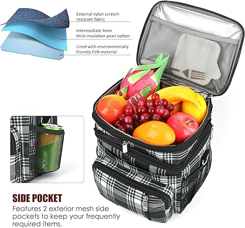 Miniatura 86 de MIYCOO - Lonchera para hombres y mujeres adultos con doble cubierta, a prueba de fugas, con aislamiento, suave, grande, hielera para el trabajo