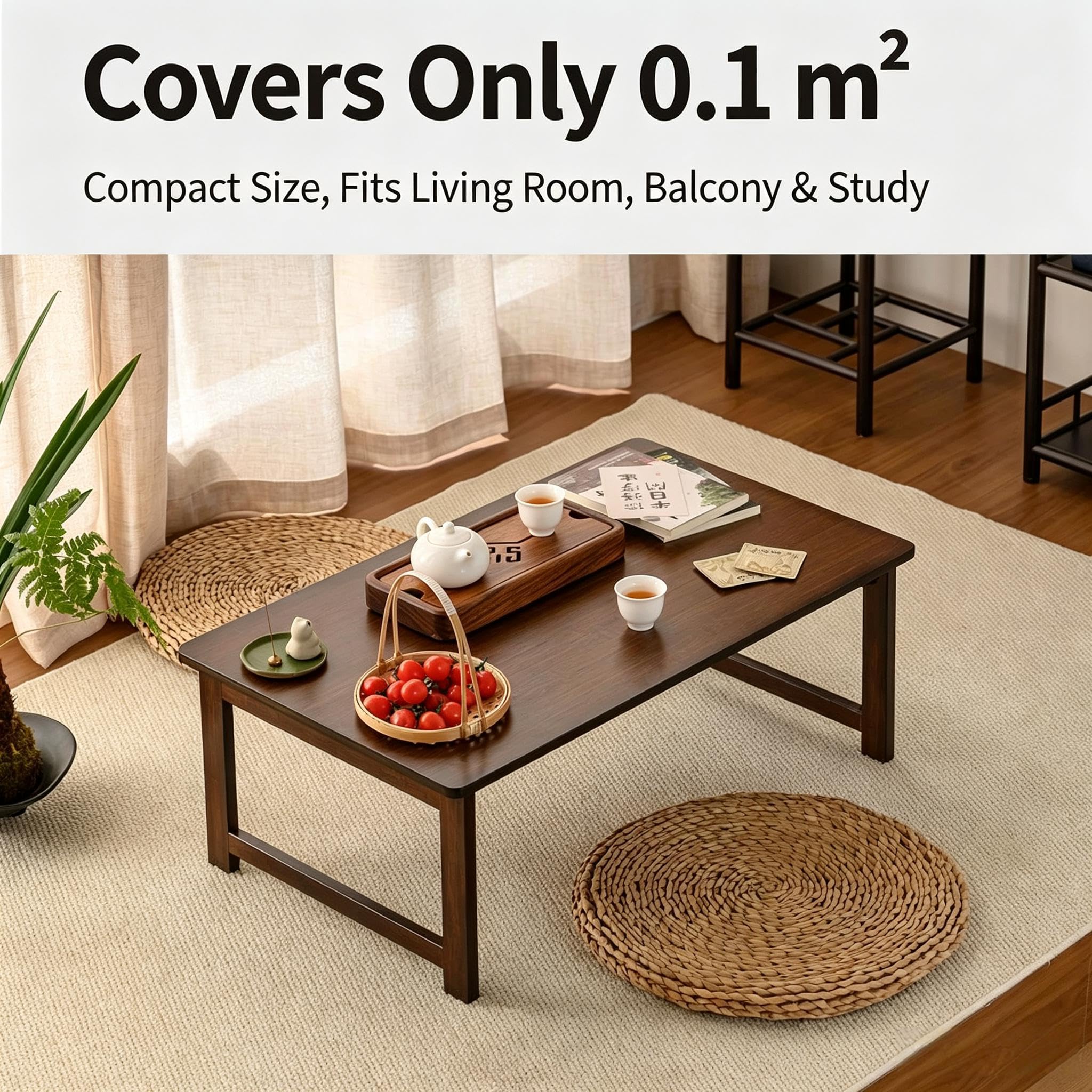 Best Low Coffee Tables for 2026: Ranked & Vetted 2 FATOLRD Japanese Folding Floor Table Foldable Coffee Tables Wood — product photo