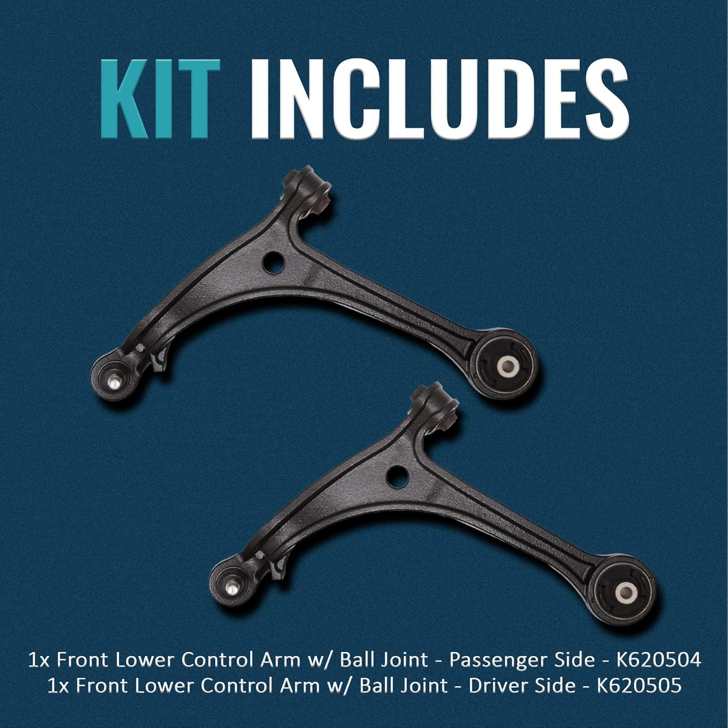 K620504 K620505 Pair Front Lower Control Arm w/Ball Joints & Bushings Suspension Kit for Honda Odyssey 2005 2006 2007 2008 2009 2010 3.5L