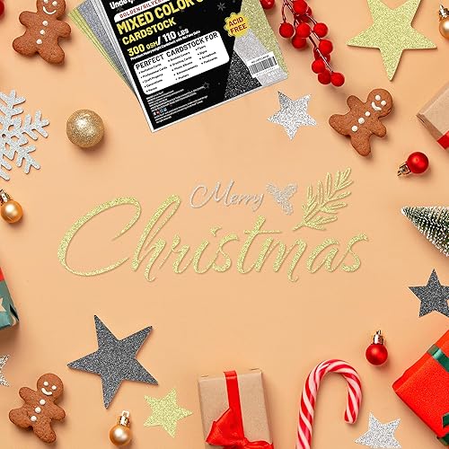 Miniatura 6 de Papel de cartulina con purpurina de colores mixtos, 30 hojas de 12 x 12 pulgadas, 300 gsm110 libras, papel cuadrado de tarjetas de colores para