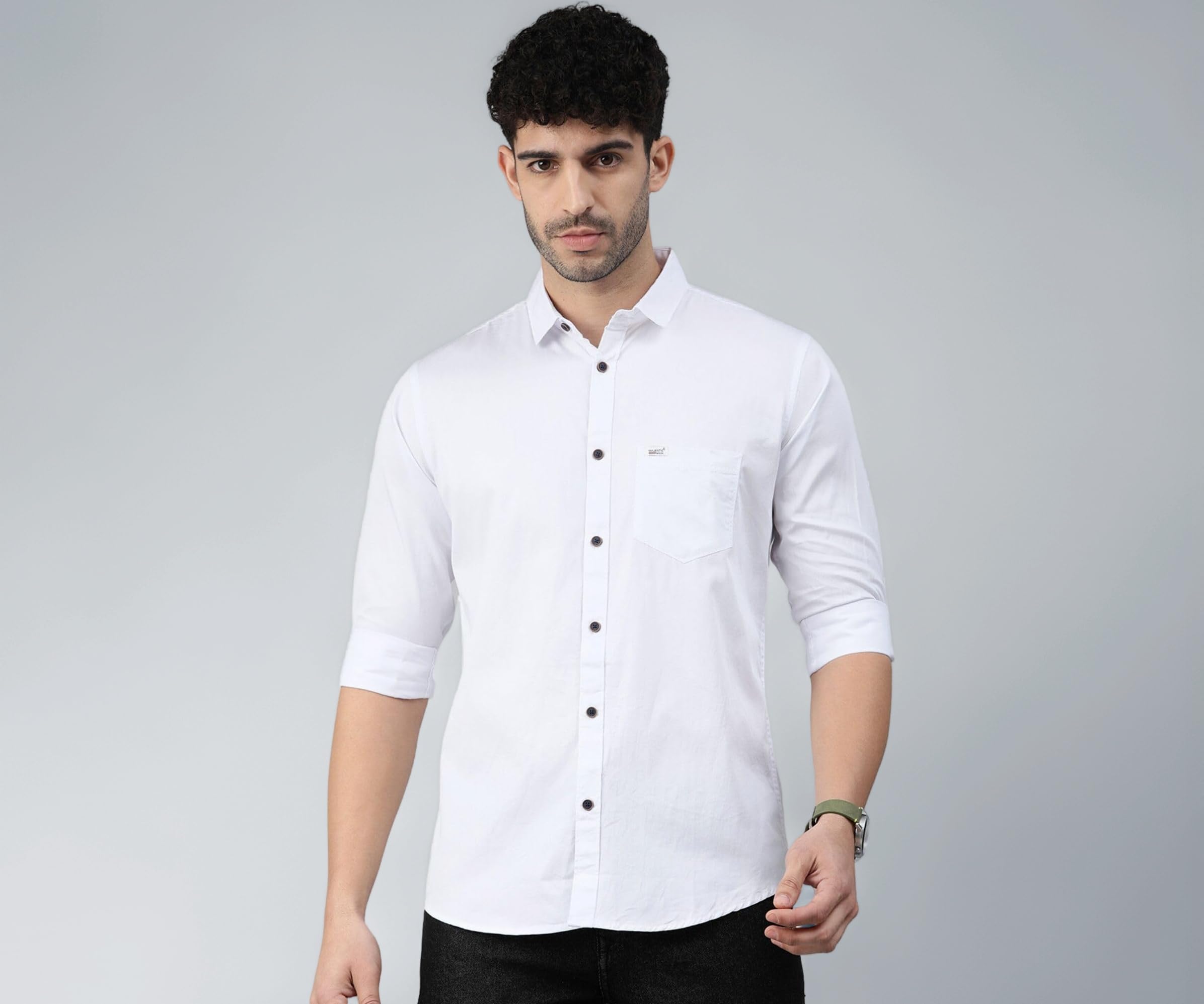 Men Classic Slim Fit Pure Cotton Casual Shirt