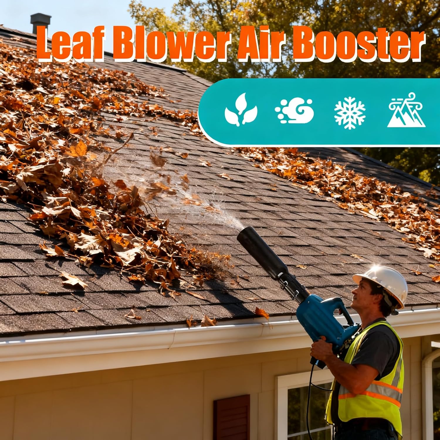 Leaf Blower Air Booster & Turbo Nozzle Attachment,Cyclone Airflow Amplifier Boosts Speed & Power,Universal Fit for 2-4 Inch Nozzles,Suitable for patios,lawns,and snowfields (Black) - Image 7