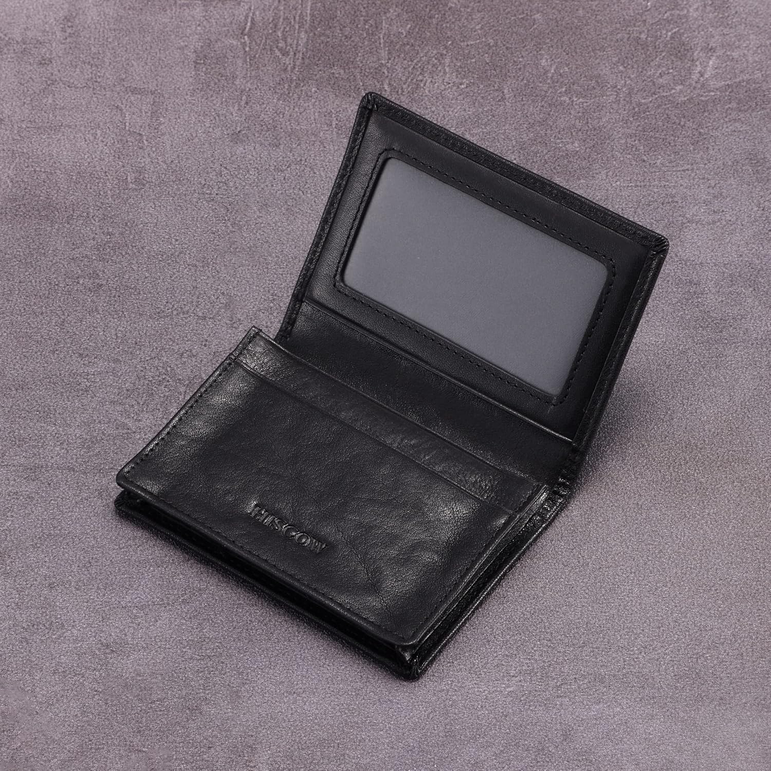 Leather Business Card Case Holder for Men & Women, Italian Calfskin