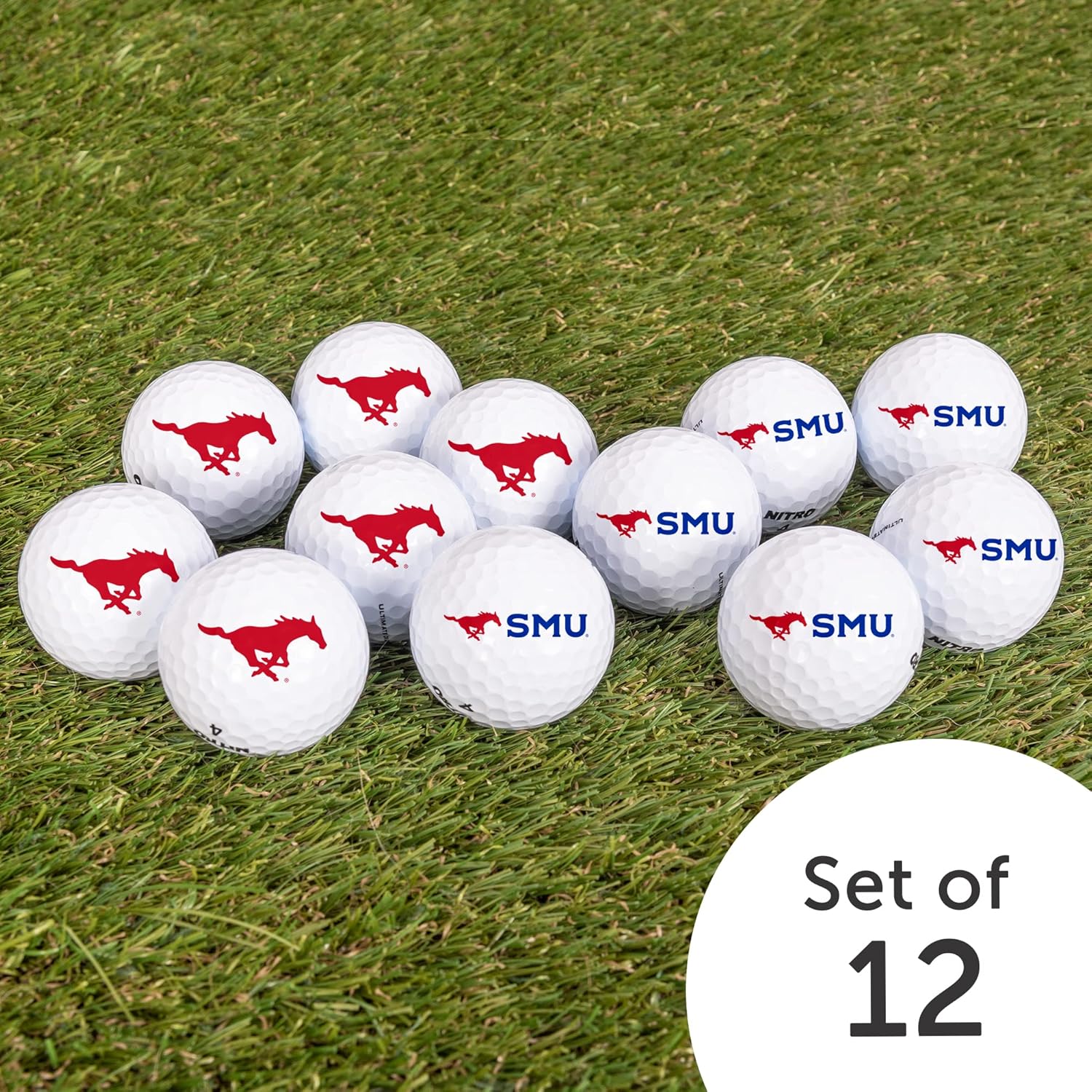 Desert Cactus Southern Methodist University Golf Balls 12 Pack – SMU Mustangs Full Color Dozen – Officially Licensed Sport Team Accessory