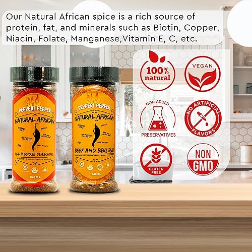 Miniatura 7 de Pepperi Natural African 2 en 1 carne de res y barbacoa - Mezcla de especias para asar todo uso dulce y picante para condimentar pollofiletecarne