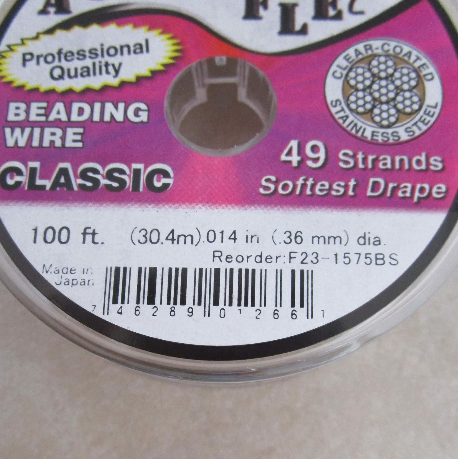 Accu-Flex Beading Wire .014 Inch Width 49 Strand 100 Feet