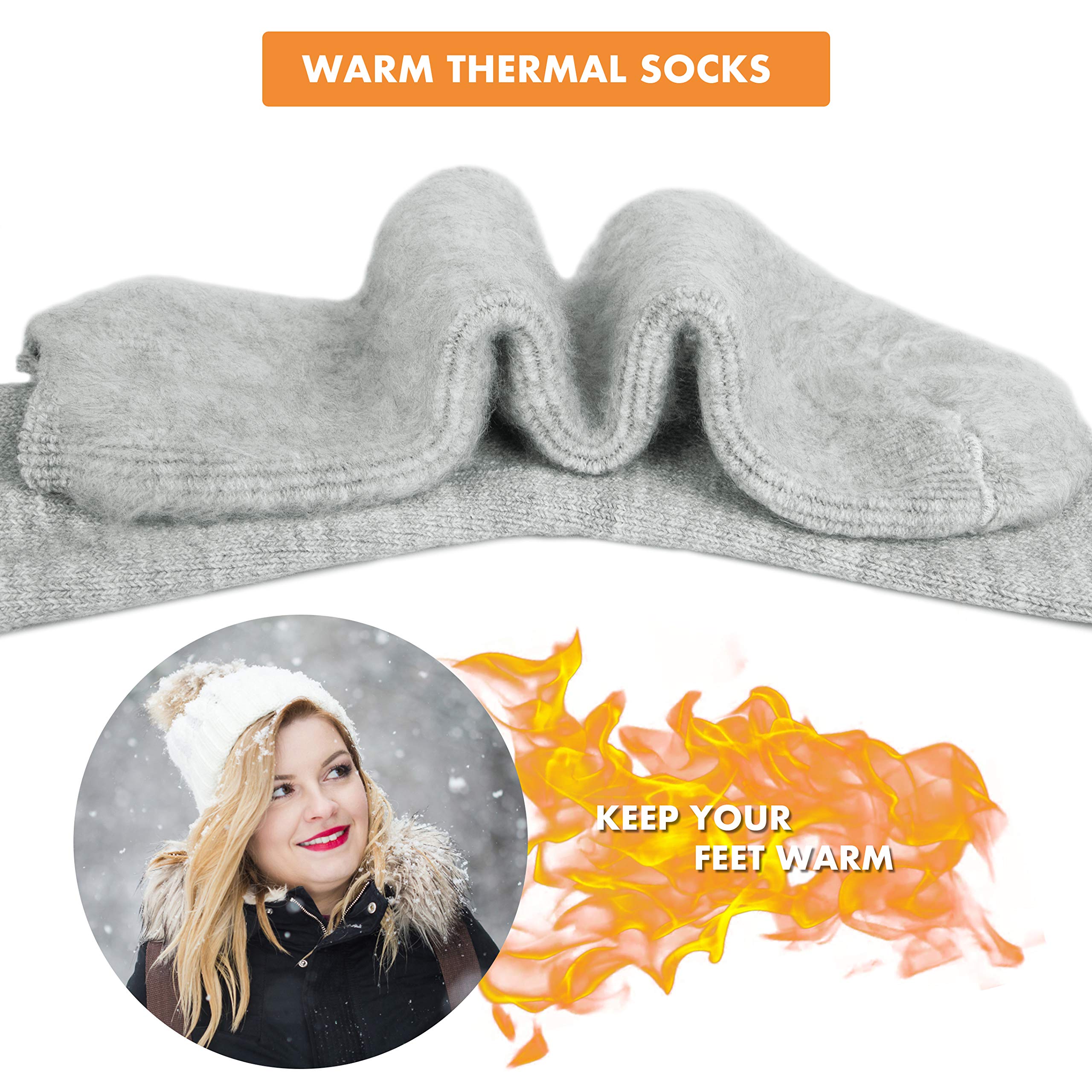 Thermal Socks for Women, Winter Warm Cold Weather Sock for Workout Outdoor Activities