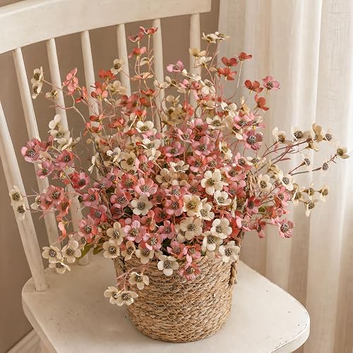 Fake Flowers Artificial Wildflower Bulk, 12 Pcs Silk Flowers with