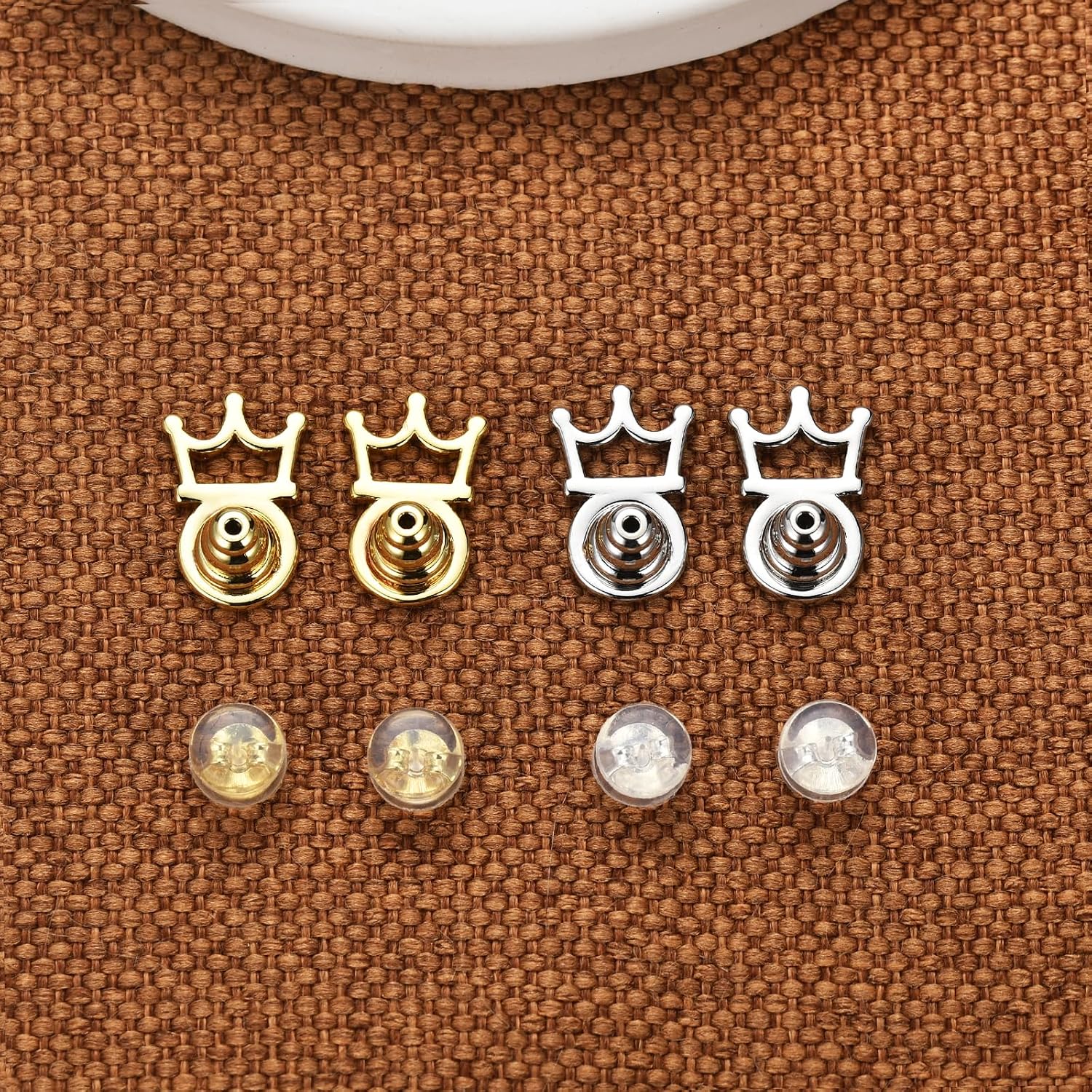 Earring Lifter, EBFDOH Crown Shape Earring Backs for Droopy Ears Large Earring Backings for Heavy Earrings Big Lifter Support Backers for Studs Large Earing Backs,Mixed Color