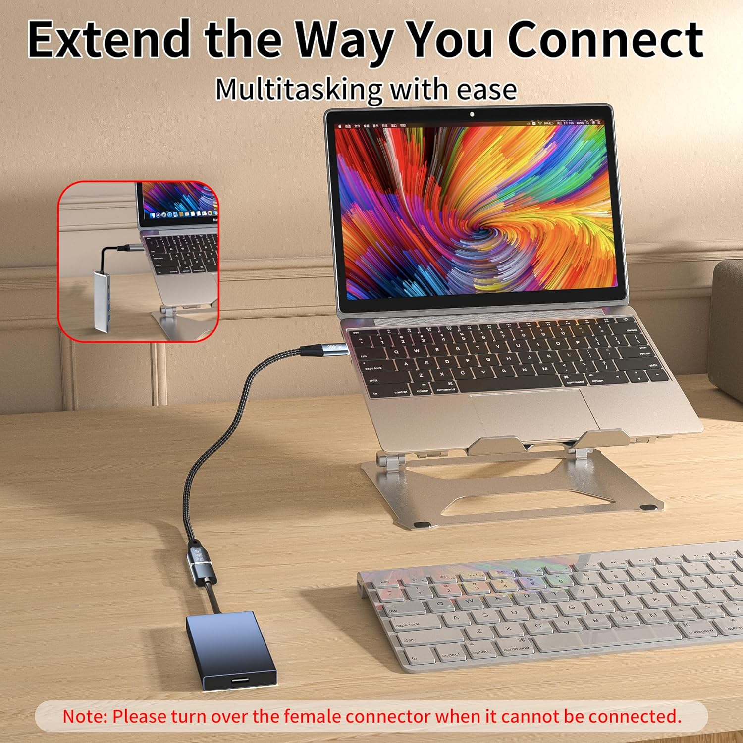 USB-c Extension Cable 6.6FT/2M Compatible with Thunderbolt 4 Extension Cable high Speed 40Gbps Data Transfer, USB c Male to Female, 8K Display/Video 240W, for Docking Station