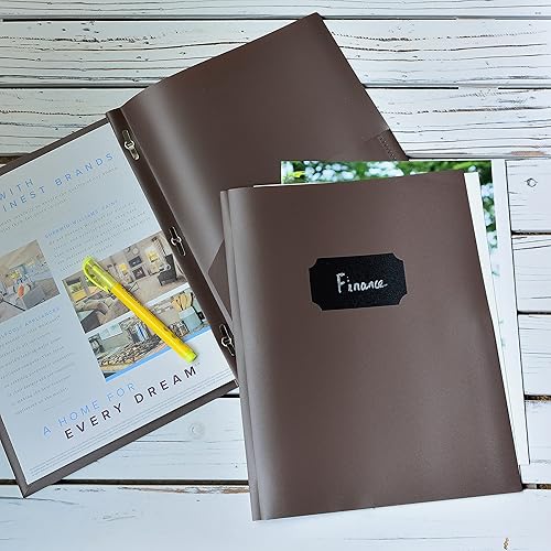 Miniatura 6 de Youngever Paquete de 6 carpetas de plástico resistente con dos bolsillos con 3 puntas, cierre de puntas de metal, carpeta de plástico resistente con