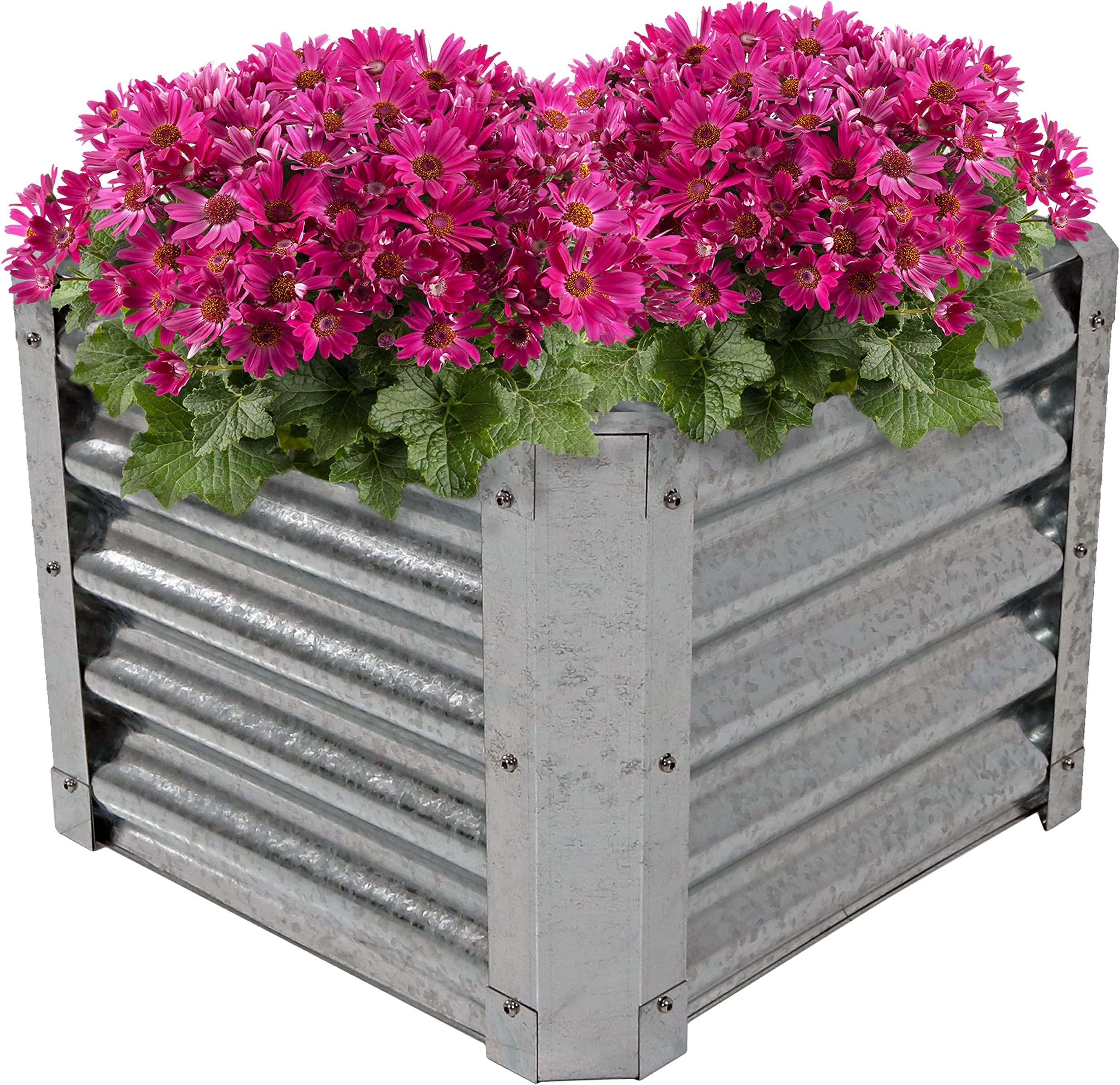 Sunnydaze 59.5" LShaped Raised Metal Garden Bed