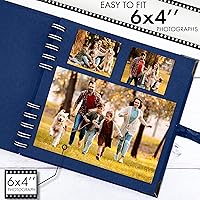 Vista 4 de Bstorify Álbumes de fotos cuadrados de 7 x 7 pulgadas, tapa dura azul con cierre de cinta, ideal para álbumes de recortes, proyectos de arte