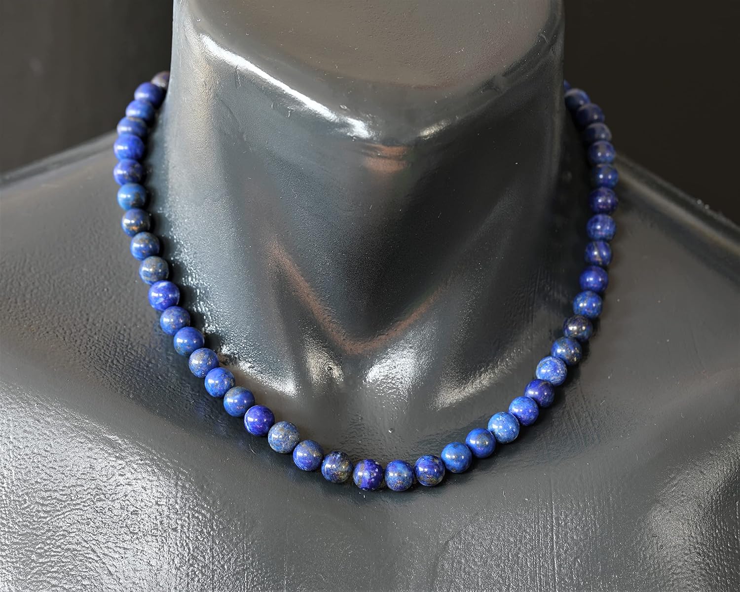 Natural Gemstone Beaded Choker Necklace | 8mm Handmade Adjustable Jewelry for Men & Women | Chakra Balancing Crystal Necklace | Spiritual Gift | Macrame Cord with Extender - Image 6