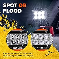 Vista 5 de Faro delantero de 4" LAMPHUS Cruizer de 18W, LED CREE para auto y motocicleta, 4", Inundación