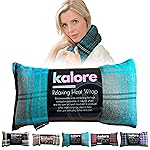 Microwavable Heating Pads for Winter Warmth, Back, Stomach & Head Comfort - Kalore Cotton Tartan Neck Wrap - Even Heat Distribution Hot Compress Bag - Wheat Heat Pad XL - Lavender Scent - Turquoise