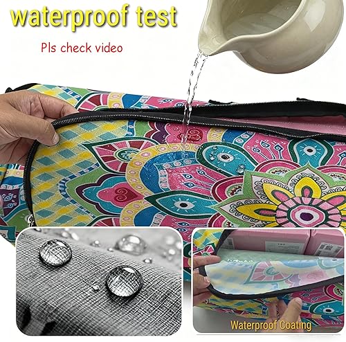 Miniatura 5 de Mandala Yoga Mat Bolsa Portador Cremallera Completa Tamaño Extra Grande 7.9 in*29.9 in Correa Ajustable Pilates Gimnasio Tote Bag Ejercicio