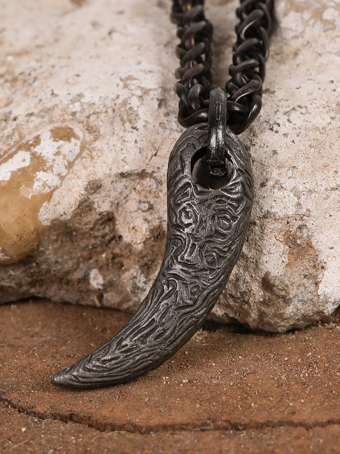 HAQUIL Viking Wolf Tooth Pendant Necklace, Wheat Chain, Viking Norse Jewelry Gift for Men and Women - Image 4