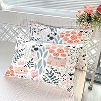 Vista 8 de CVHOUSE - Juego de ropa de cama con estampado de gato, edredón de tamaño individual con dibujos de gatos, juego de edredón con estampado de animales